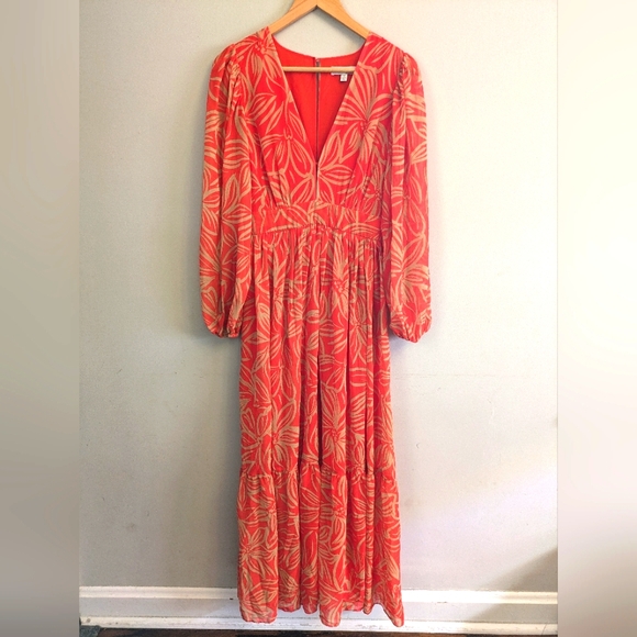 Toccin X RTR Printed Maxi Dress Size 4 Orange - Picture 4 of 10